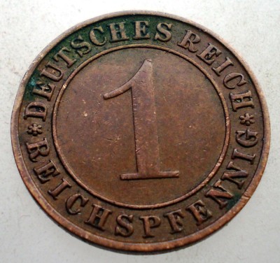B.219 GERMANIA WEIMAR 1 REICHSPFENNIG 1934 F foto