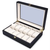 Cumpara ieftin Cutie depozitare 12 ceasuri de mana Lemn Cu Furnir Negru