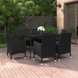 vidaXL Set mobilier de grădină cu perne, 7 piese, poliratan și sticlă 3099736