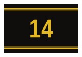 Sticker autoadeziv nr. 14 - Signetten SAFE auriu pe fundal negru