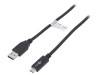 Cablu USB 3.1 USB-A la USB-C 0,5m Negru 10Gbps, Goobay