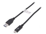 Cablu USB 3.1 USB-A la USB-C 0,5m Negru 10Gbps, Goobay