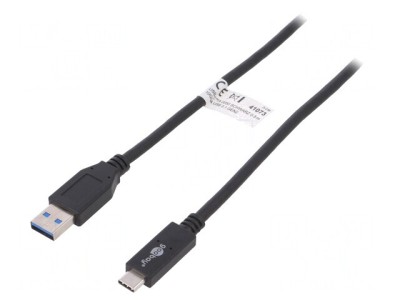 Cablu USB 3.1 USB-A la USB-C 0,5m Negru 10Gbps foto