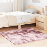 VidaXL Covor shaggy cu pom &icirc;nalt, NAVARRA, roz praf, 120x120 cm