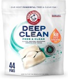 Capsule Detergent Rufe, Arm &amp;amp; Hammer, Deep Clean Free &amp;amp; Clear Power Paks, Curățare Profundă Haine, Fără Parfum Și Coloranți, 44 buc