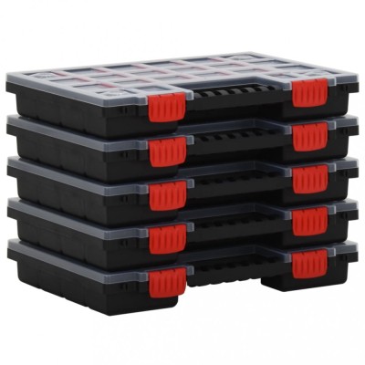 vidaXL Cutii de organizare, 5 buc., 34,5x25x5 cm, polipropilenă foto