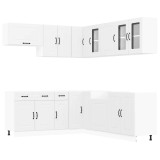 Cumpara ieftin Set dulap de bucatarie din 11 piese &bdquo;Kalmar&rdquo; Lemn prelucrat alb