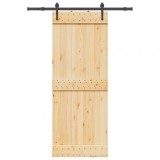 vidaXL Ușă glisantă cu set de feronerie 80x210 cm, lemn masiv de pin