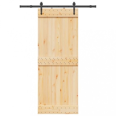 vidaXL Ușă glisantă cu set de feronerie 80x210 cm, lemn masiv de pin 3332689 foto
