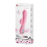 Vibrator Iepuras Pretty Love Prescott Roz, Silicon Moale, 20cm, Reincarcabil USB, 7 Vibratii