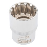 Tubulara 12 puncte 1/2, 22 mm, din otel CrV pentru uz profesional