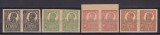 ROMANIA 1919/1922 LP 72 a REGELE FERDINAND SERIA DE PATRU VALORI NEDANTELATA PERECHE SERII STARE MNH