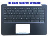 Carcasa superioara cu tastatura palmrest Laptop, Asus, VivoBook E402N, E402NA, 90NB0C53-R31US1, 13NB0C53AP0221, 13N0-UFA0321, albastru inchis, layout