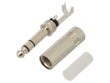 Mufă Jack Stereo 6,3mm Argintie