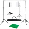 VidaXL Kit studio foto cu lumini softbox și fundal 3055057