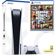 Consola Sony PlayStation 5 PS5 Disk Edition 825 GB + Joc Grand Theft Auto V (GTA 5) Second-Hand SH