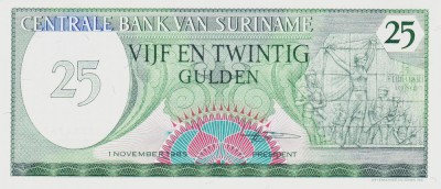 Bancnota Suriname 25 Gulden 1985 - P127 UNC foto