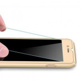 Husa Full Cover 360 iPhone 8 Gold + Folie Sticla Fata Spate, Protectie Completa, MyStyle, MyStyle