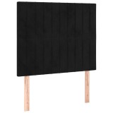 Cumpara ieftin Tablie de pat neagra 100x5x118/128 cm catifea