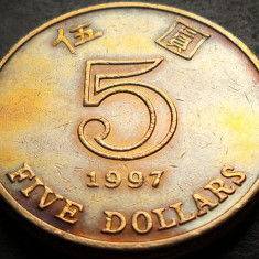 Moneda 5 DOLARI - HONG KONG, anul 1997 * cod 4188 = patina