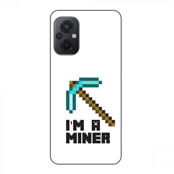Husa compatibila cu Xiaomi Poco M5 Silicon Gel Tpu Model Minecraft Miner
