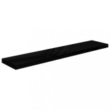 Cumpara ieftin Raft perete suspendat, negru extralucios, 120x23,5x3,8 cm, MDF