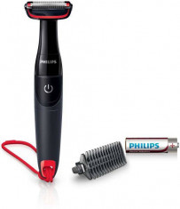 Masina de tuns Philips Bodygroom BG105/10, Wet&amp;amp;Dry, Baterie, 1 Pieptene tuns, Negru foto