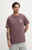 Converse tricou din bumbac barbati, culoarea maro, cu imprimeu, 10027362-A03