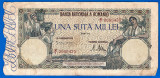 (11) BANCNOTA ROMANIA - 100.000 LEI 1946 (28 MAI 1946), FILIGRAN ORIZONTAL