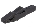 Bornă crocodil 25A neagră 9.5mm