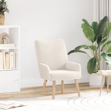Fotoliu relaxant vidaXL din material asemănător l&acirc;nii cremoase