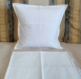 Set 2 Fete de pernuta, Vintage din bumbac cu broderie aplicata