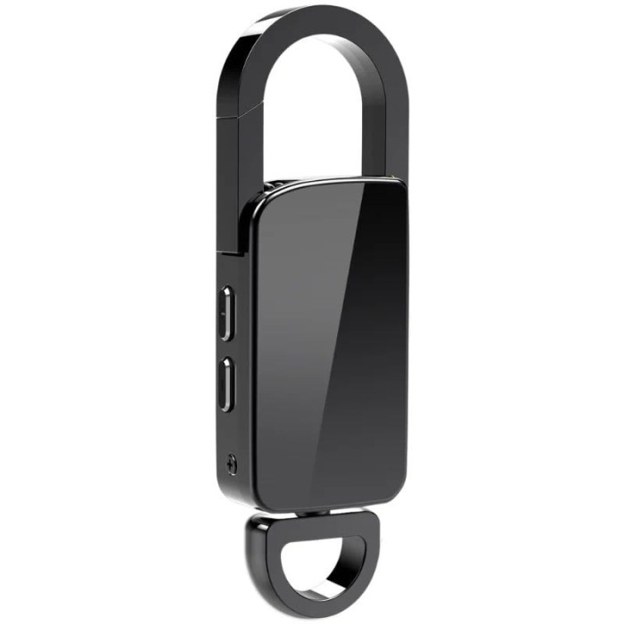 Reportofon Breloc iUni BR11 Plus, 8GB, Activare vocala, MP3 Player, Black