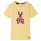 Tricou pentru copii cu m&acirc;neci scurte, galben, 140, vidaXL