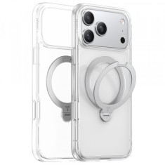 Husa MagSafe pentru Apple iPhone 17 Pro Max, Torras, Ostand Spin, Transparenta