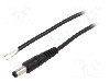 Cablu alimentare DC, cabluri, DC 5,5/2,5 mufa, negru, 0,5m, WEST POL - P25-TT-C050-050BK