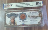 10 dollari 1876 proiect bancnota commerativa REPRODUCERE pe hartie cu filigran si fire UV