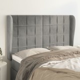 VidaXL Tăblie de pat cu aripioare gri deschis 147x23x118/128cm catifea 3118004