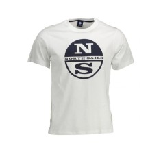 Tricou barbati, cu imprimeu cu logo, Regular fit, Alb, XL