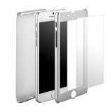 Husa pentru Apple iPhone 6 / Apple iPhone 6S Argintiu cu acoperire completa 360 grade cu folie protectie sticla gratis, MyStyle