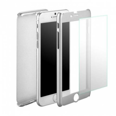 Husa pentru Apple iPhone 6+ Argintiu acoperire completa 360 grade cu folie de sticla gratis foto