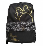 Ghiozdan cu 3 compartinente pentru fete,negru,model Minnie Youth 40cm, St.Majewski