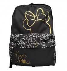 Ghiozdan cu 3 compartinente pentru fete,negru,model Minnie Youth 40cm