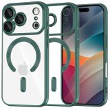 Husa premium iPhone 17 Pro Max Asteroid GSM Luxury Crystal MagSafe, verde inchis
