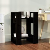 VidaXL Bibliotecă/Separator cameră negru 41x35x57 cm lemn masiv pin