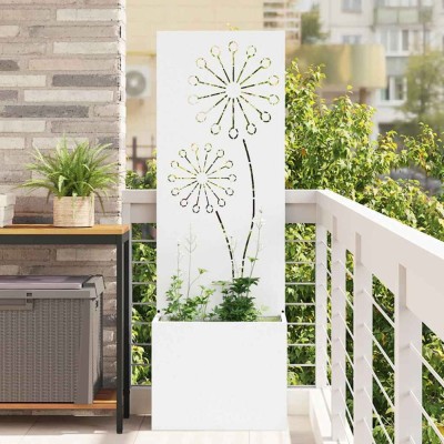 vidaXL Ecran de intimitate pentru grădină Traforaj Alb 50 x 140 cm 876456 foto