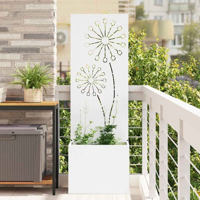 vidaXL Ecran de intimitate pentru grădină Traforaj Alb 50 x 140 cm 876456