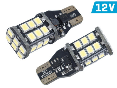 Bec Vision W16w (t15) 12v 24x 3528 Smd Led, Nepolar, Canbus, Alb, 2 Buc 58322 foto