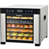 Deshidrator HFD-KD600SS, 650 W, Ecran led si control electronic, 6 tavi, Decoratiuni din Inox