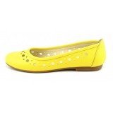 Balerini dama casual din piele naturala Eveline Galben - Marimea 40
